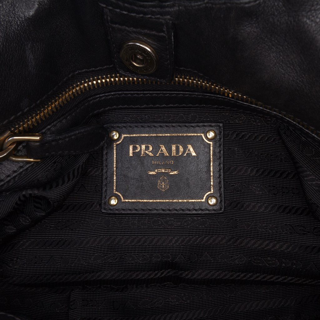 Prada Soft Calf Gathered Satchel - 5