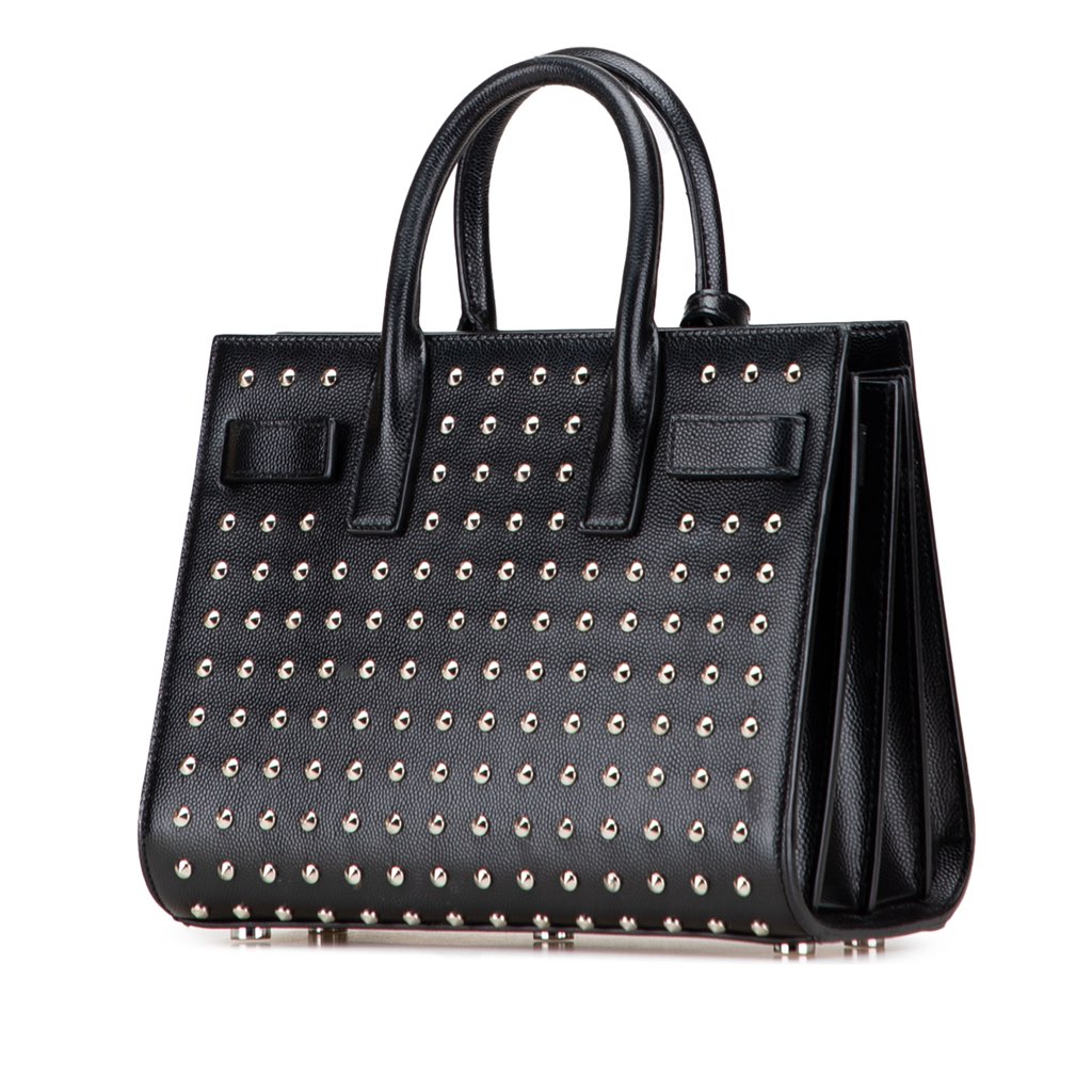 Saint Laurent Nano Grain de Poudre Studded Sac de Jour Satchel - Back view