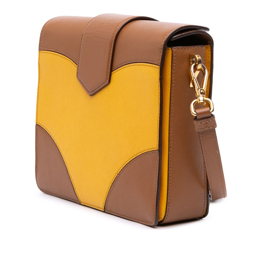 Prada Bicolor Saffiano Turnlock Crossbody - 2