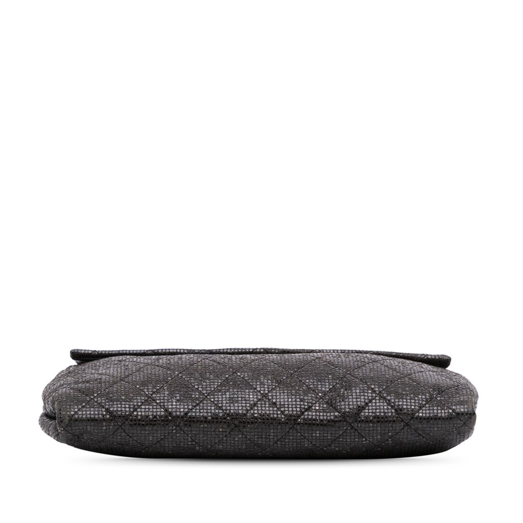Chanel Quilted Laminated Fabric Chain Evening Crossbody - Image 6