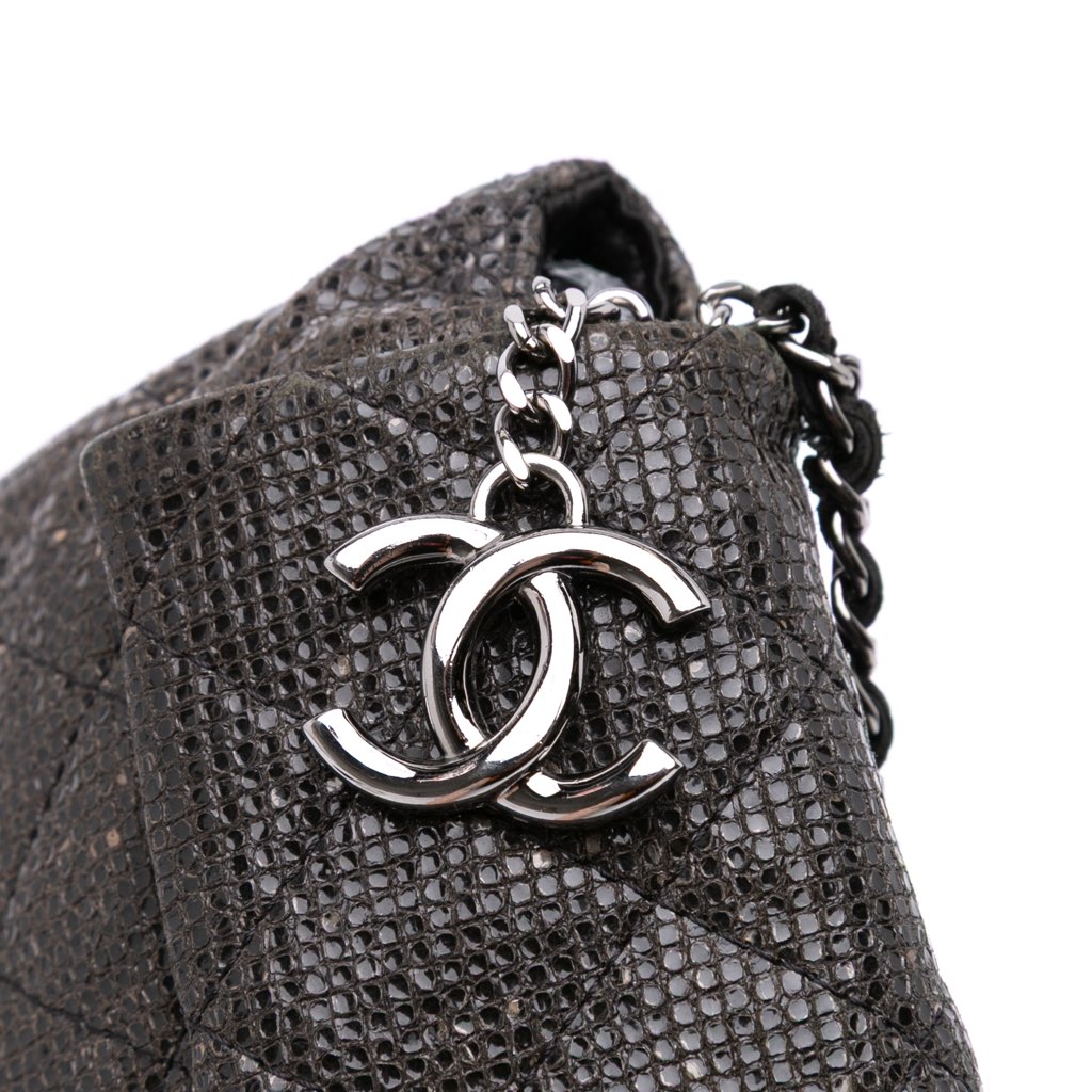 Chanel Quilted Laminated Fabric Chain Evening Crossbody - Detail 1