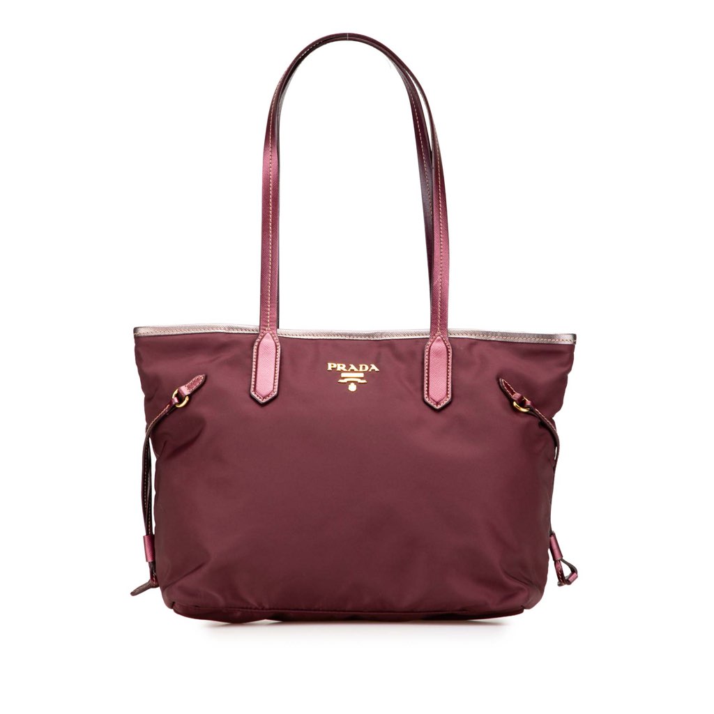 Prada Saffiano Trimmed Tessuto Tote