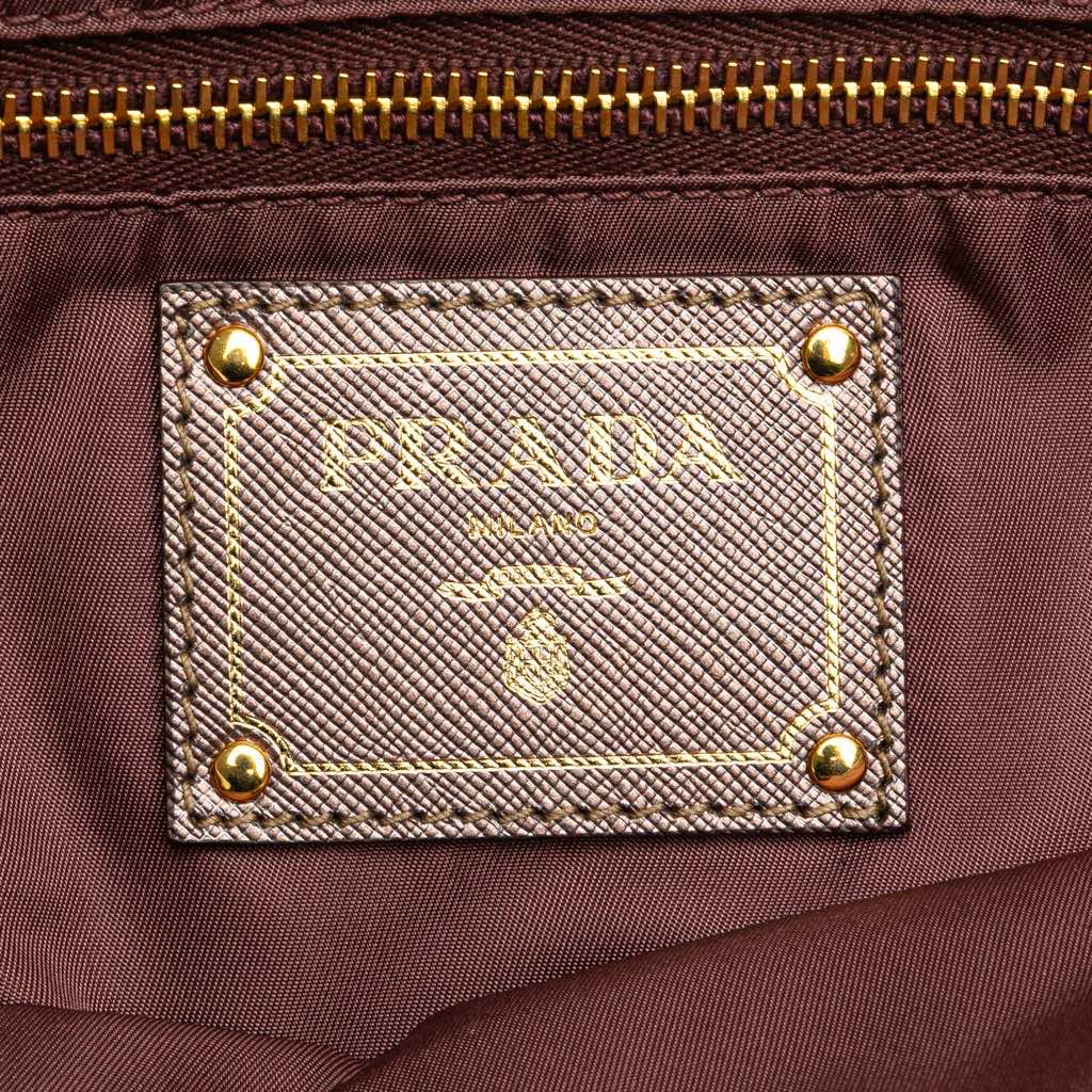 Prada Saffiano Trimmed Tessuto Tote - 5