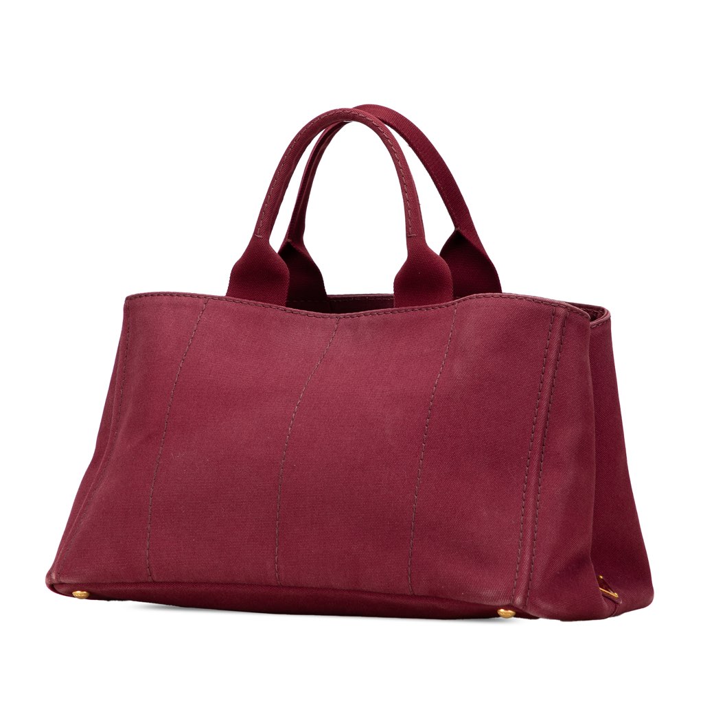 Prada Large Canvas Canapa Logo Satchel - Back view