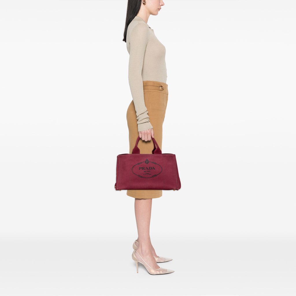 Prada Large Canvas Canapa Logo Satchel - Image 13