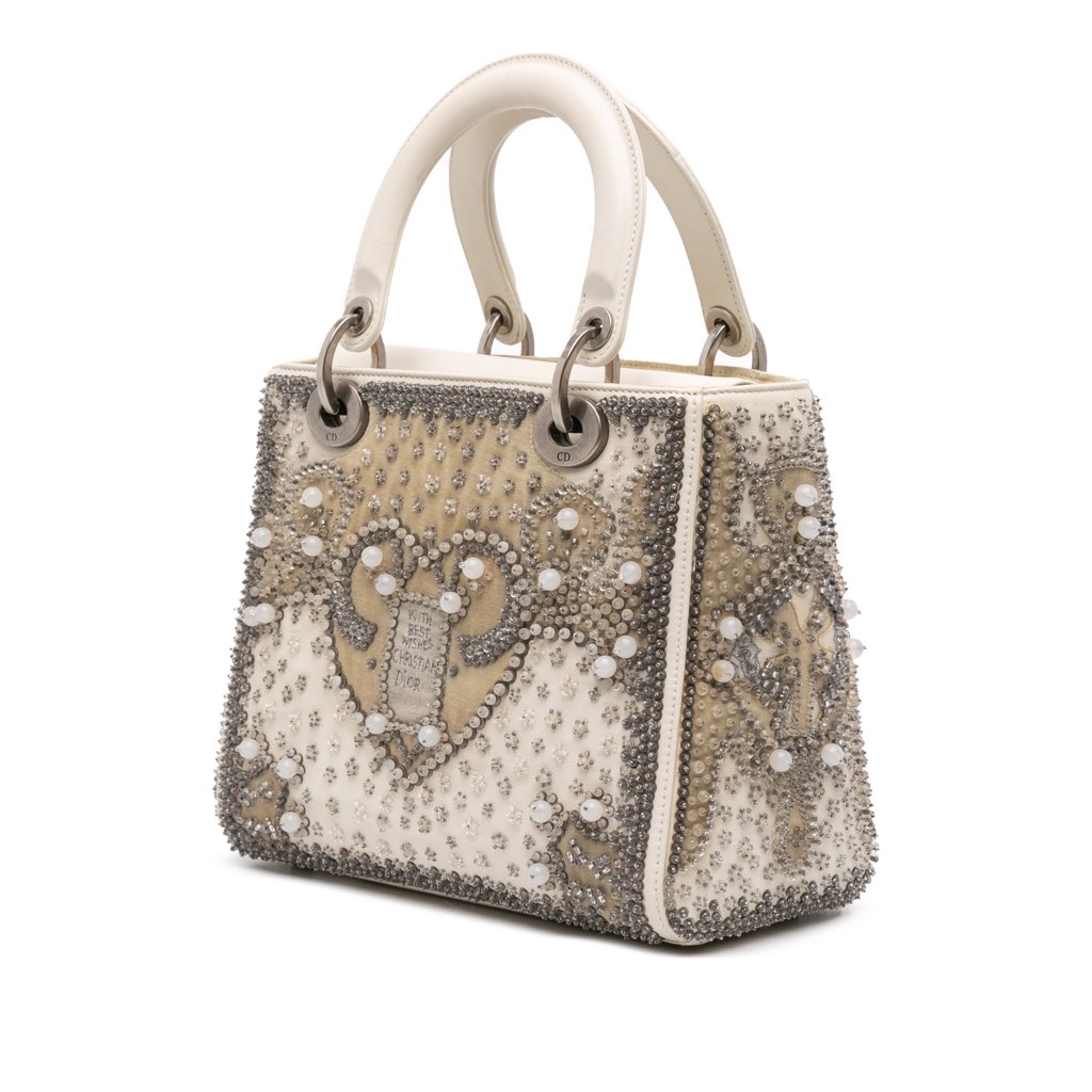 Dior Medium Lambskin Embroidered and Beaded Lady D Lite - Back view