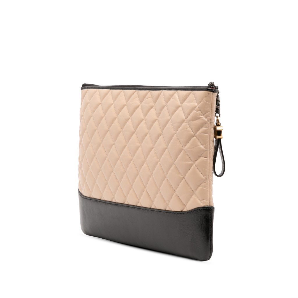 Chanel Large Aged Calfskin Gabrielle O Case Clutch - Back view