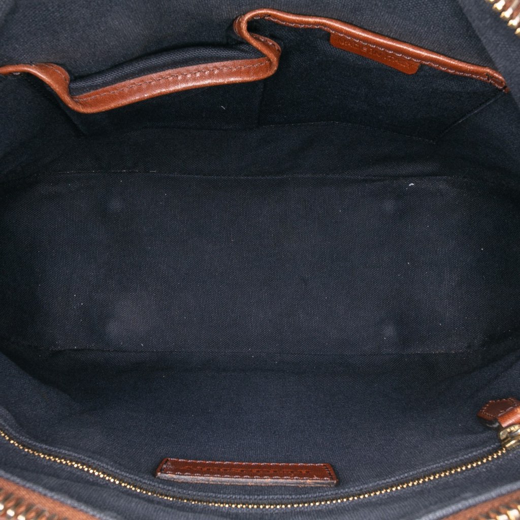 Burberry Small Leather Trimmed House Check Canvas Bridle Orchard Satchel - 4