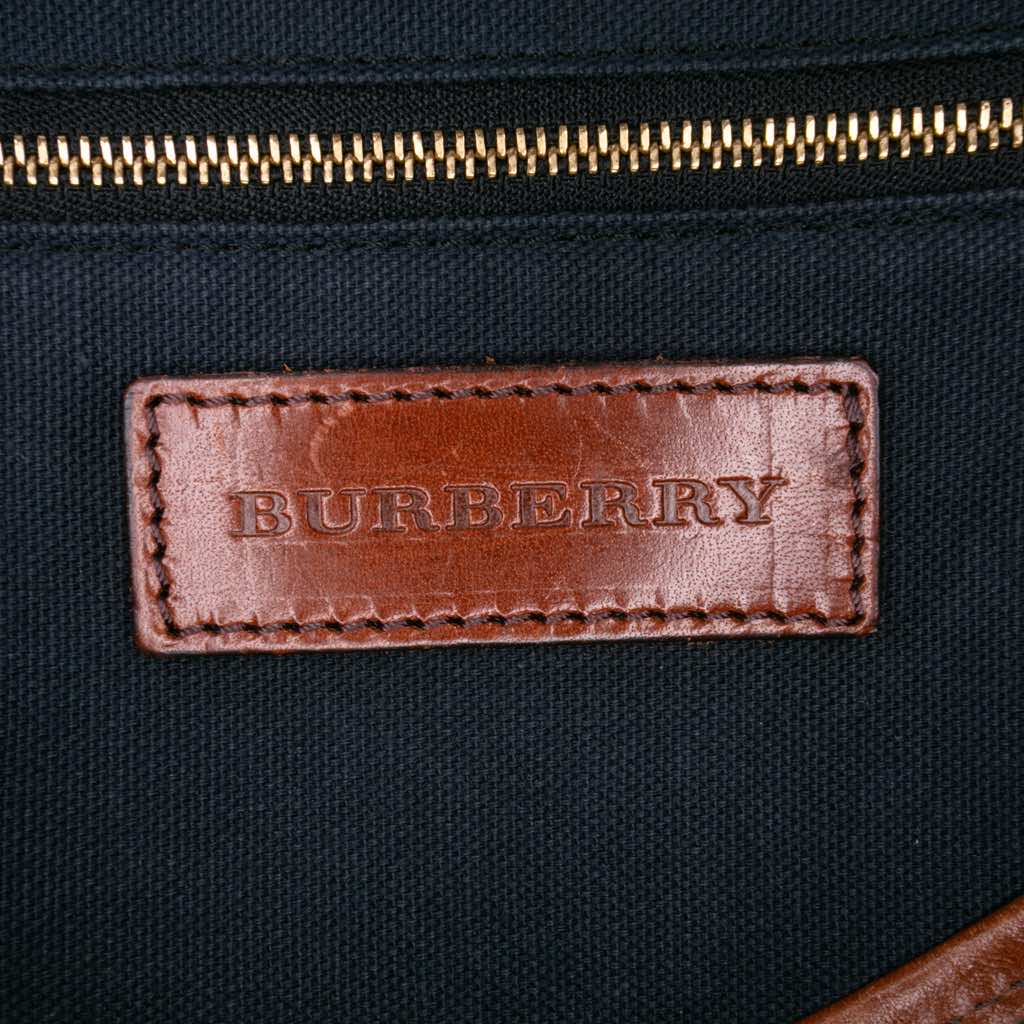 Burberry Small Leather Trimmed House Check Canvas Bridle Orchard Satchel - Side view