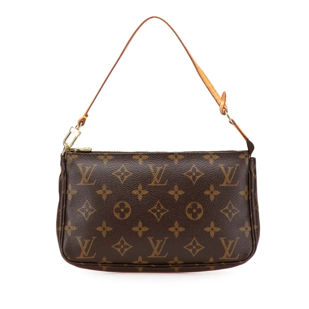 Louis Vuitton Monogram Pochette Accessoires Brown Canvas Good - Front View