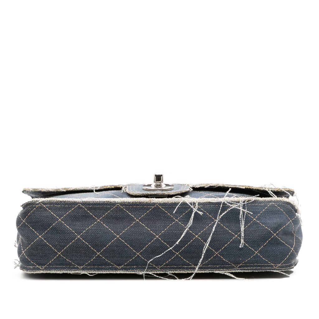 Chanel Paris Dubai Medium Quilted Denim Pompom Flap - 3