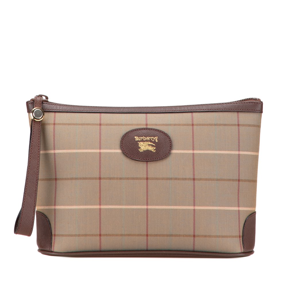 Burberry Vintage Check Canvas Wristlet Clutch