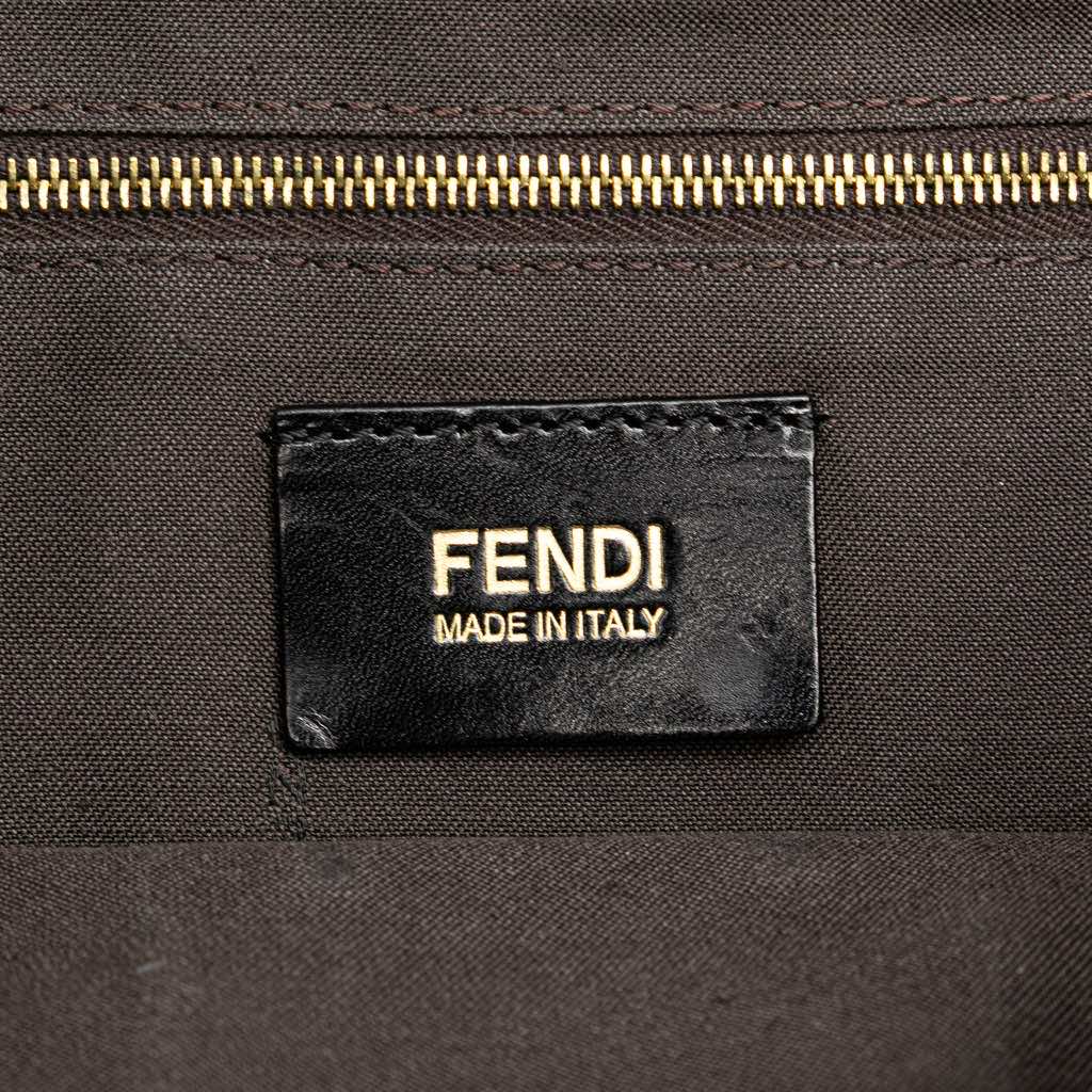 Fendi Glazed Leather Chain Flap Baguette Crossbody - 5