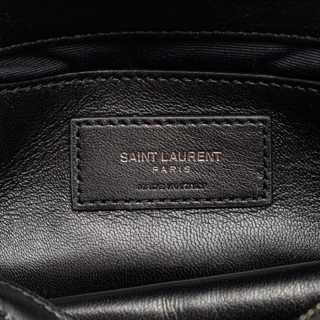Saint Laurent Medium Quilted Chevron Sheepskin College Satchel - 5