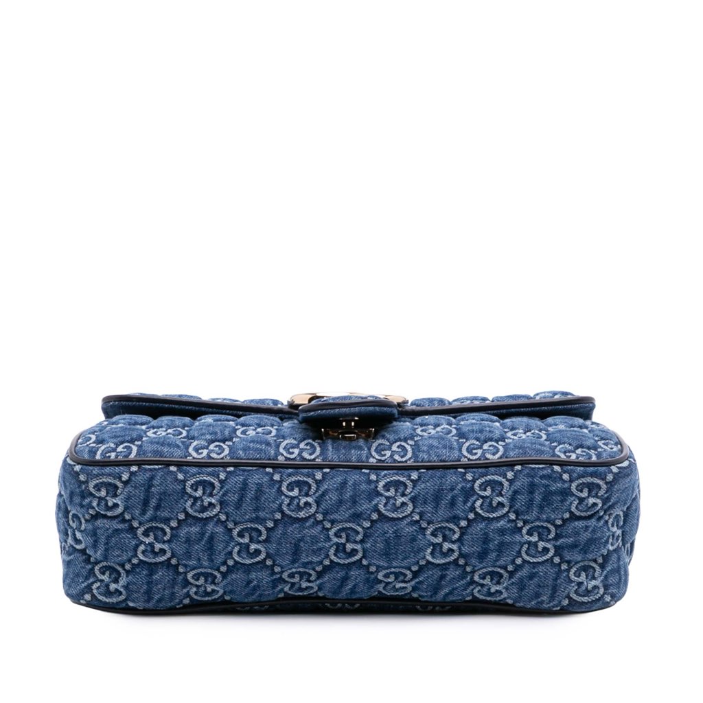 Gucci Small GG Marmont Matelasse Denim Flap Crossbody - 3
