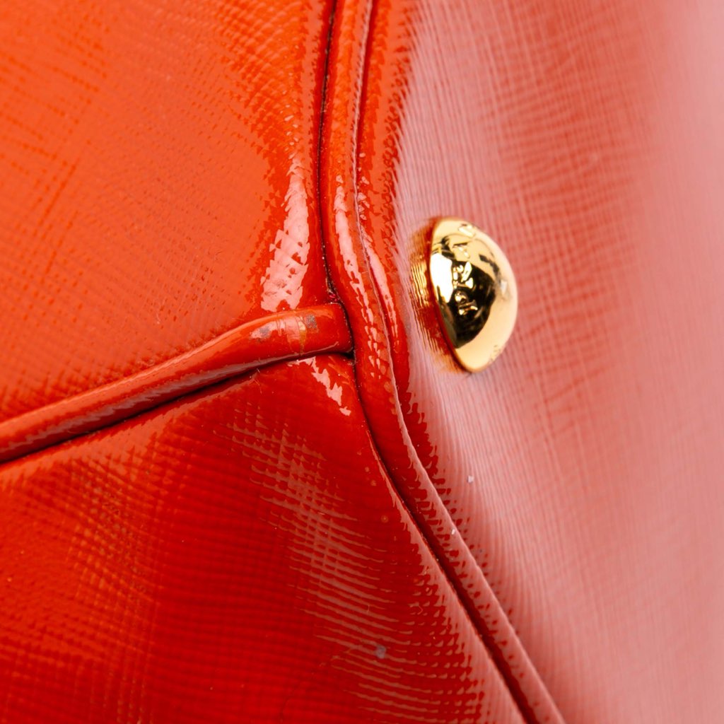 Prada Medium Saffiano Vernice Galleria Double Zip Satchel - Image 10