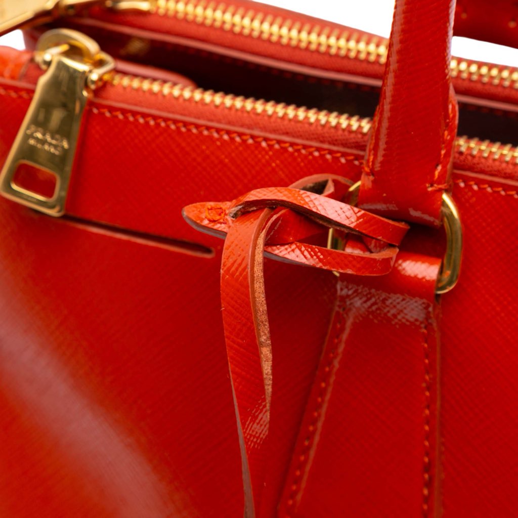Prada Medium Saffiano Vernice Galleria Double Zip Satchel - Image 11