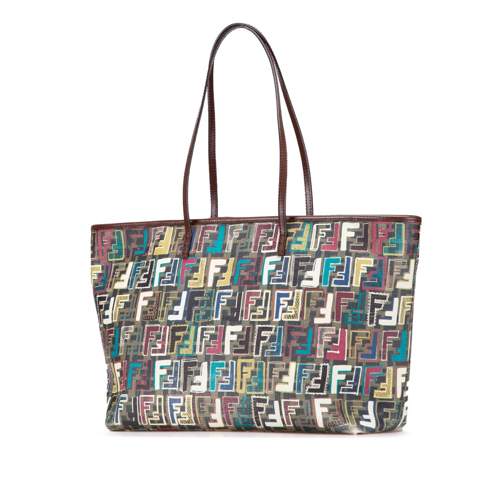 Fendi Medium Multicolor Zucca Spalmati Roll Tote - 2