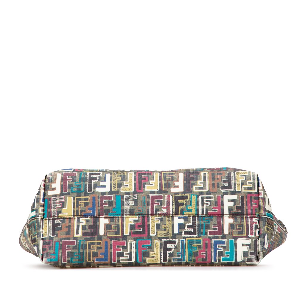 Fendi Medium Multicolor Zucca Spalmati Roll Tote - 3