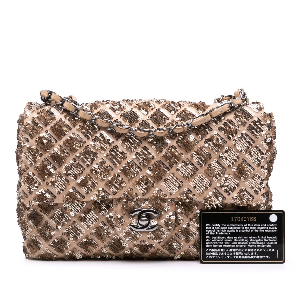 Chanel Medium CC Quilted Lambskin Sequin Single Flap - Image 14