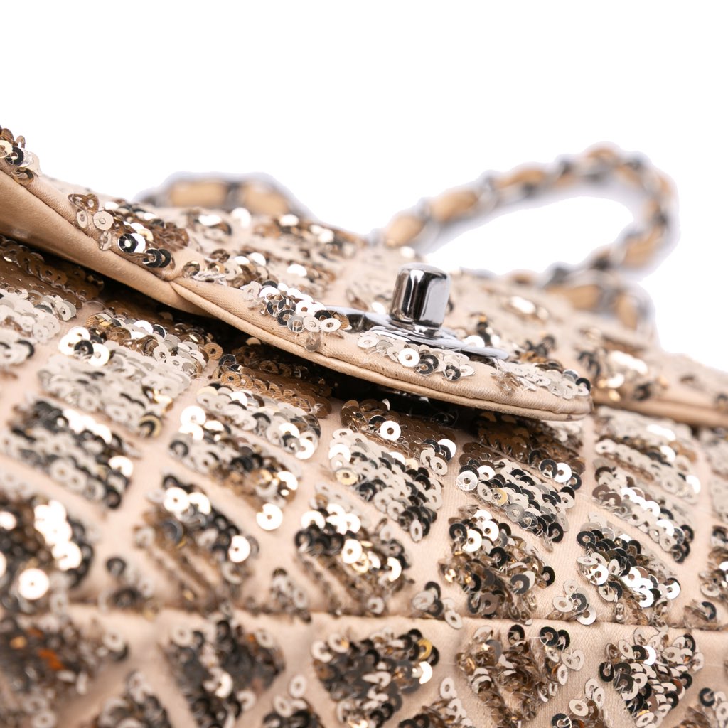 Chanel Medium CC Quilted Lambskin Sequin Single Flap - Image 10
