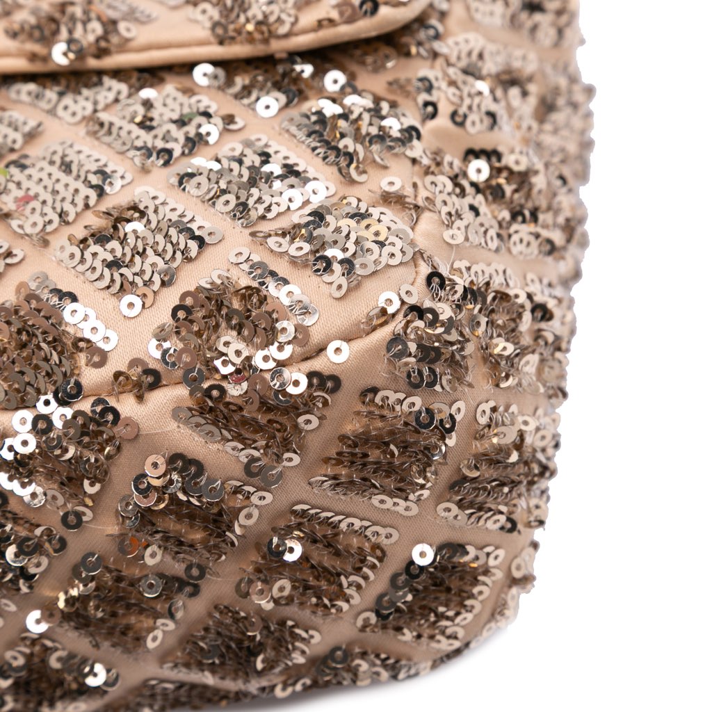 Chanel Medium CC Quilted Lambskin Sequin Single Flap - Image 11