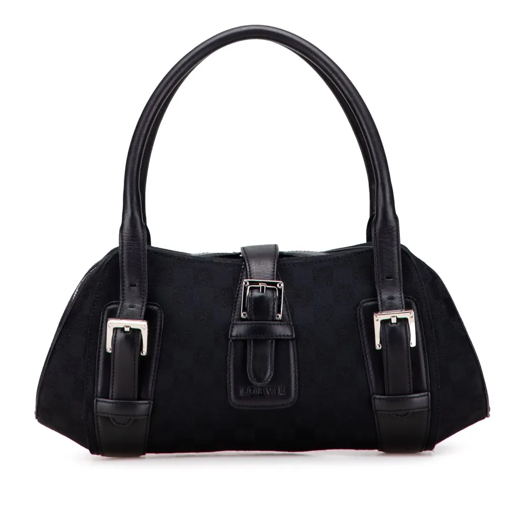 Loewe Anagram Canvas Senda Handbag Black Canvas Good - Front View