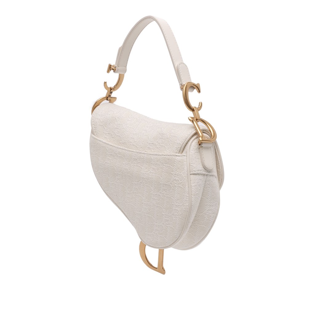 Dior Mini Oblique Canvas Saddle Bag - Back view