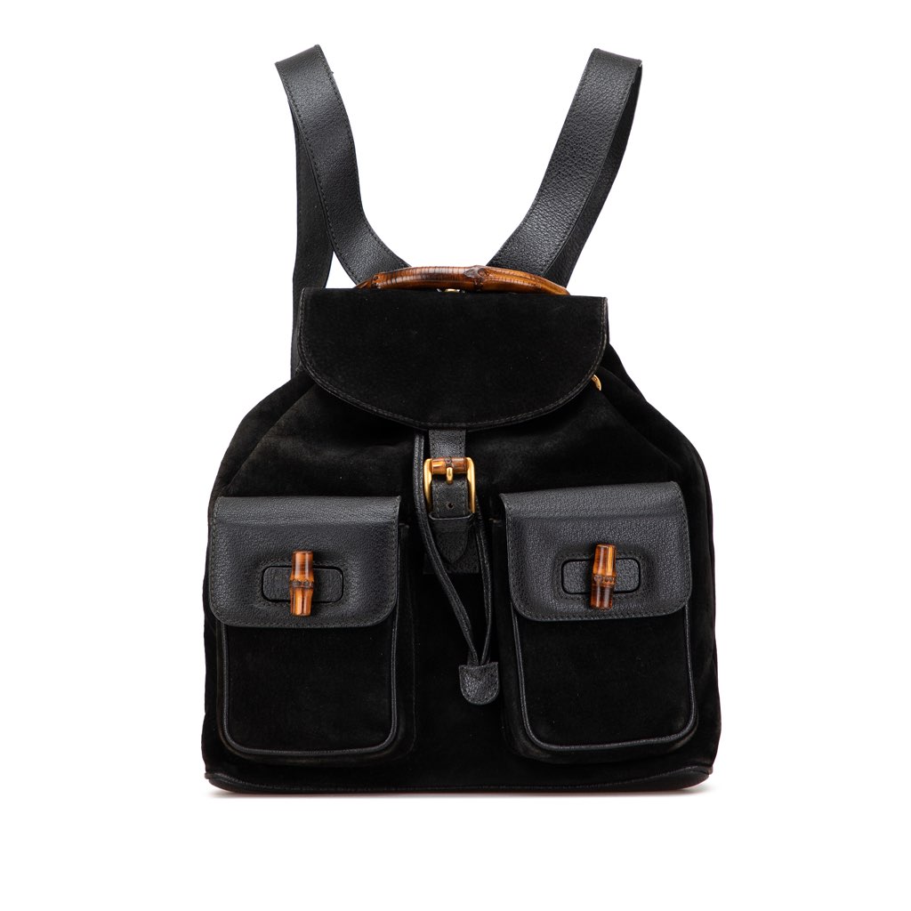 Gucci Suede Bamboo Backpack