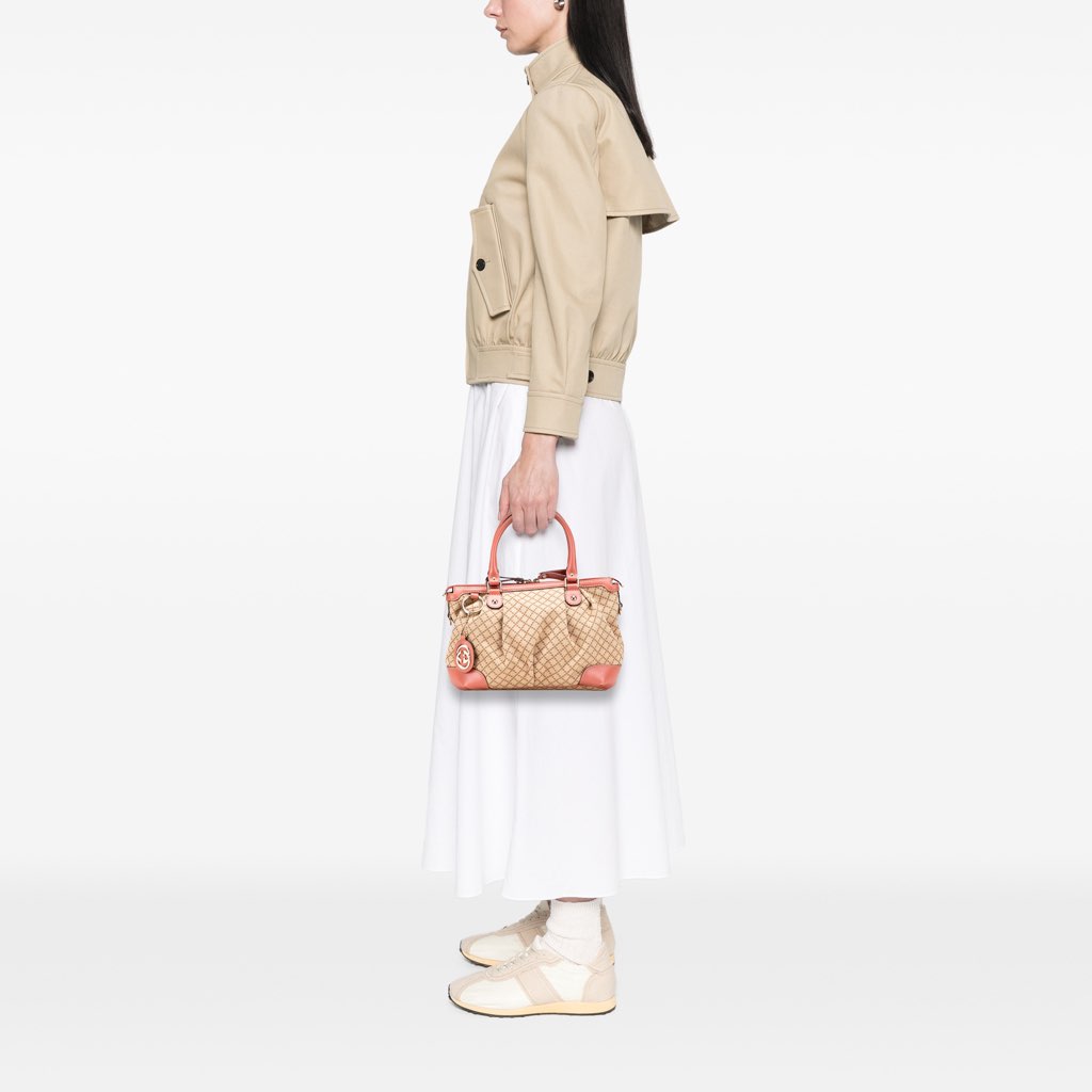 Gucci Diamante Canvas Sukey Satchel - Image 16