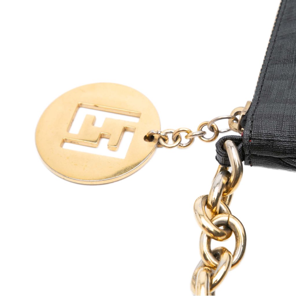 Fendi Zucchino Coated Canvas Charm Zip Crossbody - Image 13