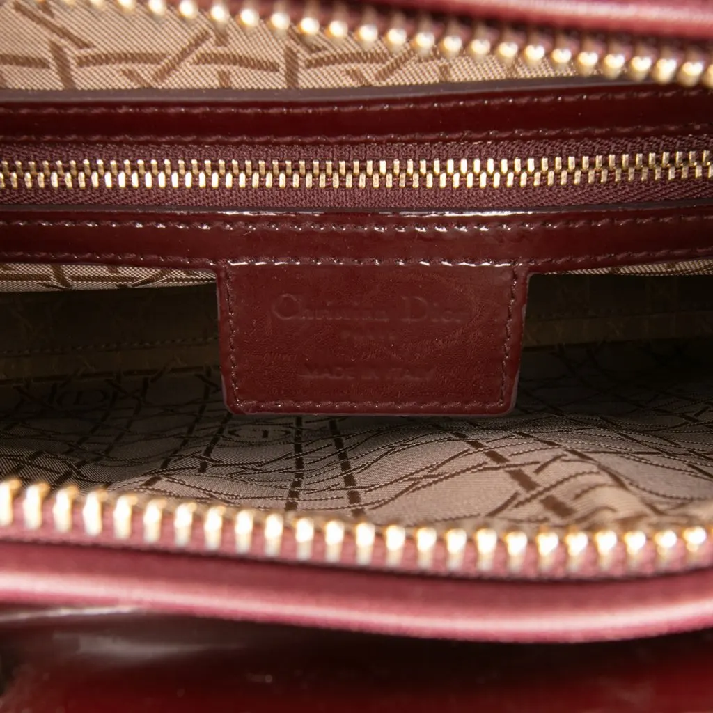 Dior Large Patent Cannage Lady Dior Red Leather Good - Box View