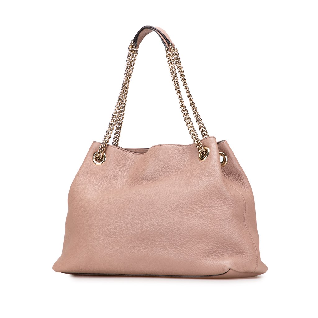 Gucci Medium Leather Soho Chain Tote - Back view