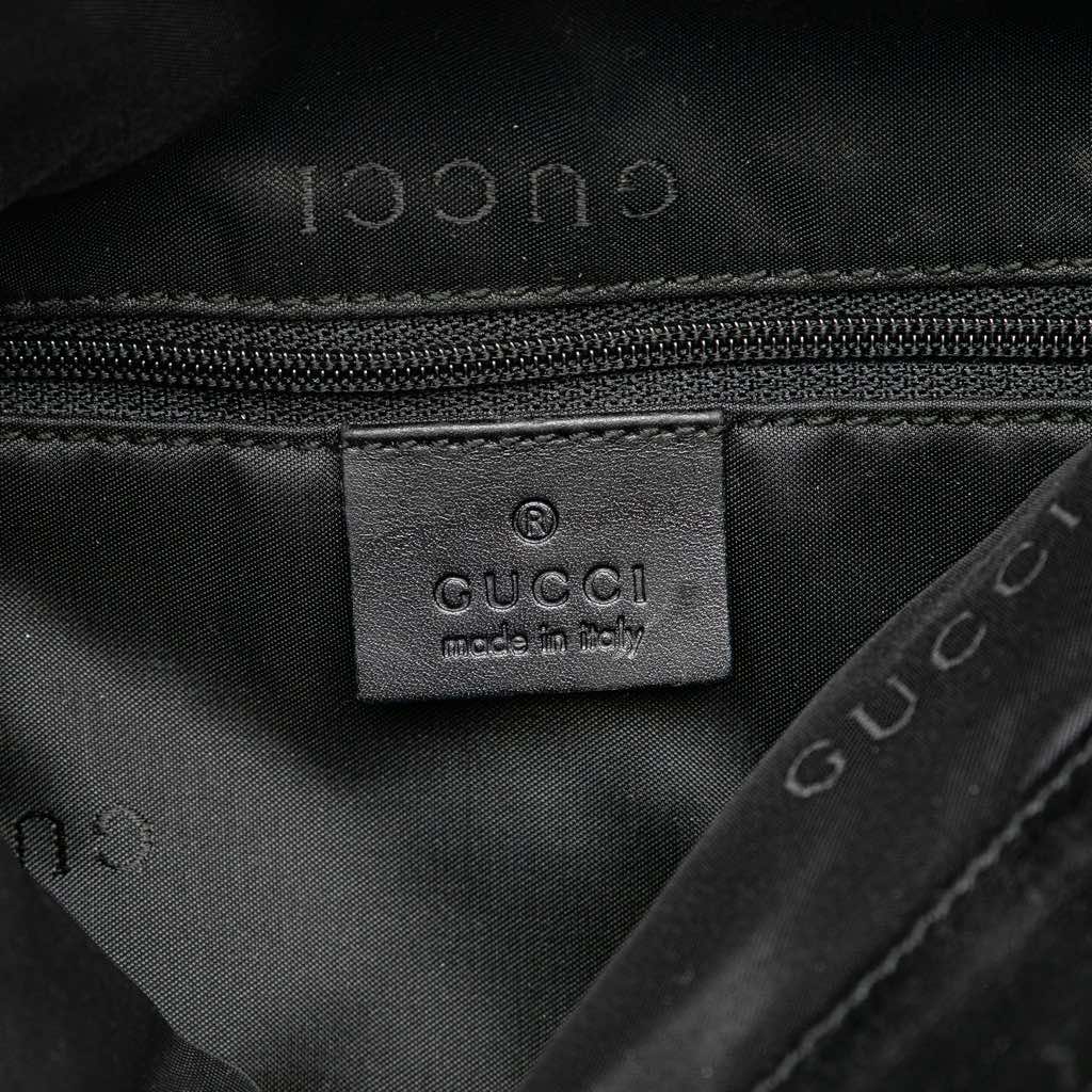 Gucci GG Canvas Bamboo Web Satchel - Side view