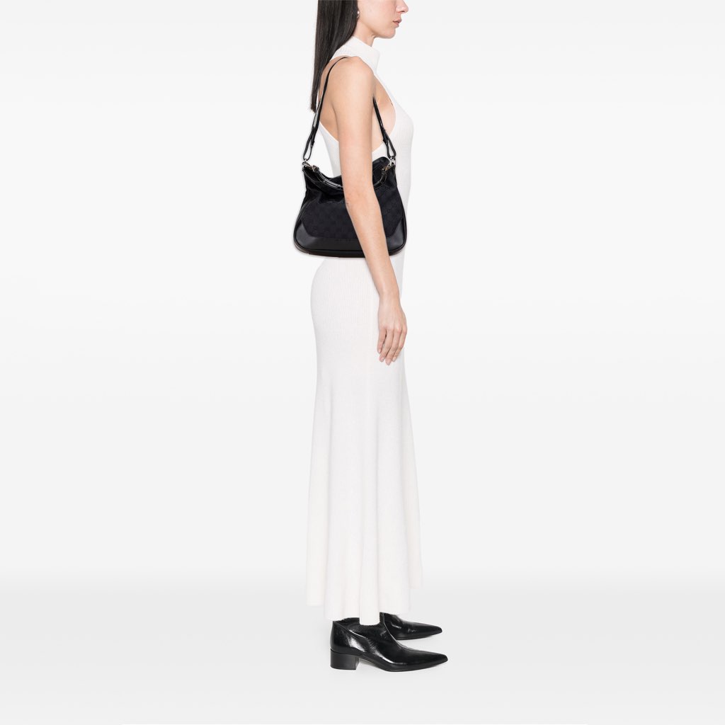 Gucci GG Canvas Bamboo Web Satchel - Image 11