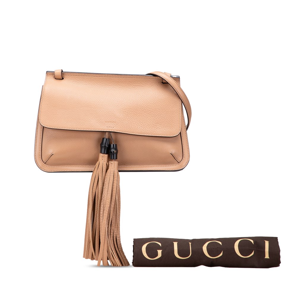 Gucci Medium Leather Bamboo Daily Crossbody - Image 12