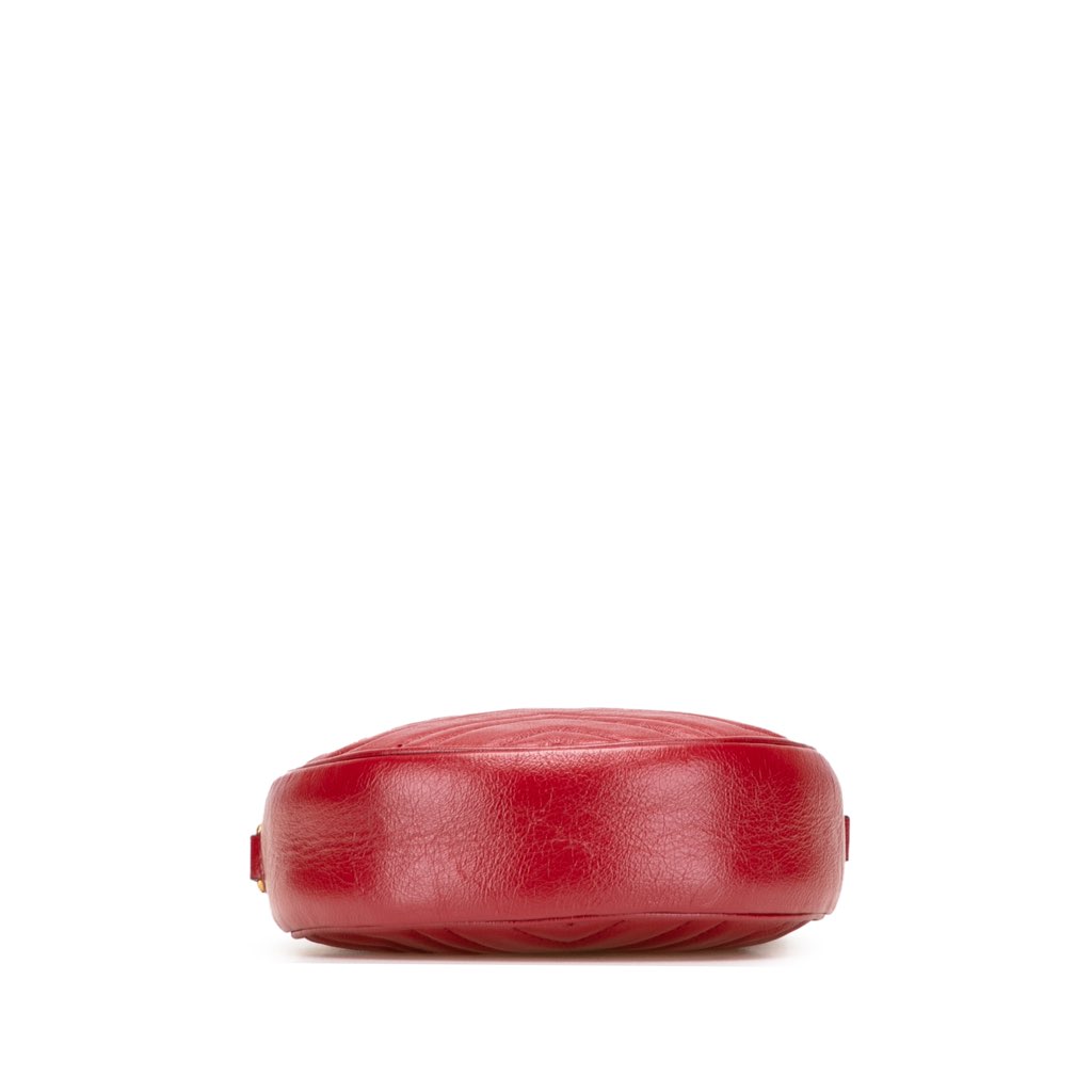 Gucci Mini GG Marmont Matelasse Leather Round Crossbody - Image 6