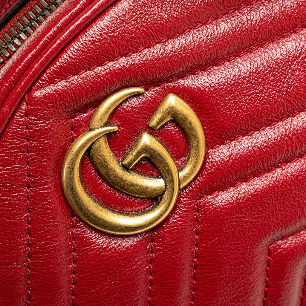 Gucci Mini GG Marmont Matelasse Leather Round Crossbody - Image 10