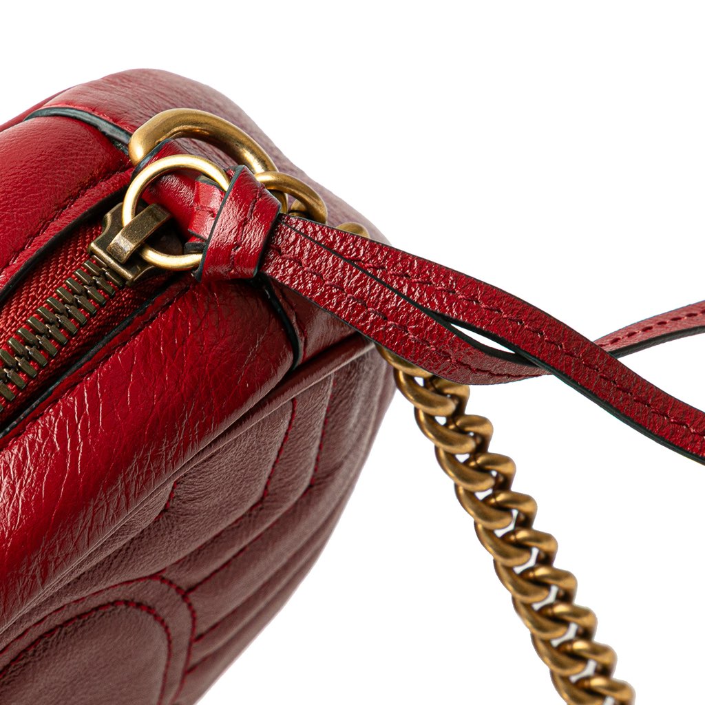 Gucci Mini GG Marmont Matelasse Leather Round Crossbody - Image 11