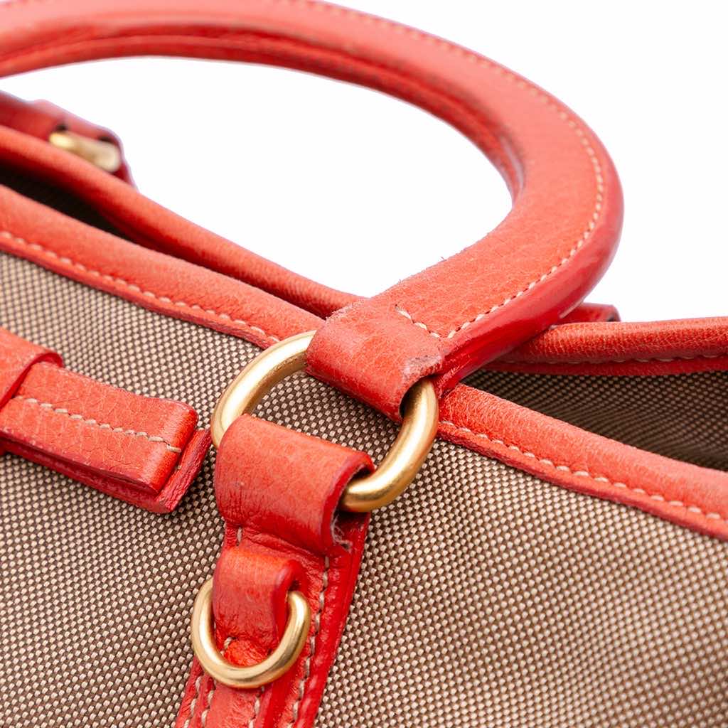 Prada Canvas Canapa Logo Bow Satchel - Image 13