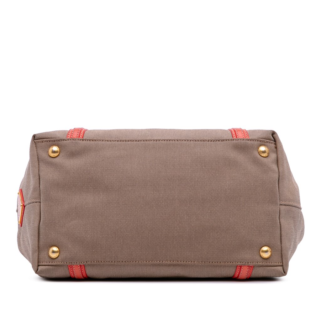 Prada Canvas Canapa Logo Bow Satchel - Image 6