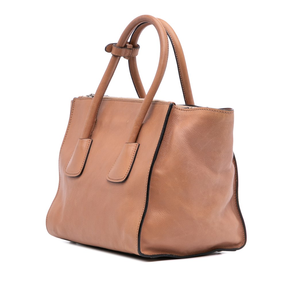 Prada Glace Calf Twin Pocket Satchel - Back view