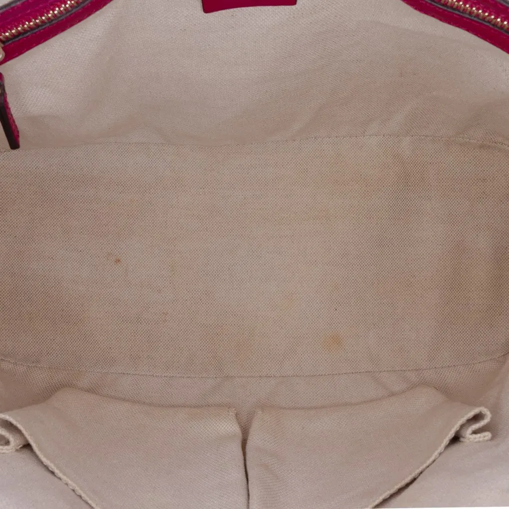 Gucci Medium Microguccissima Patent Nice Dome Satchel Pink Leather Good - Model View