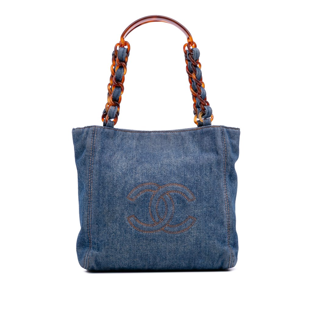 Chanel Small CC Stitched Denim Tote