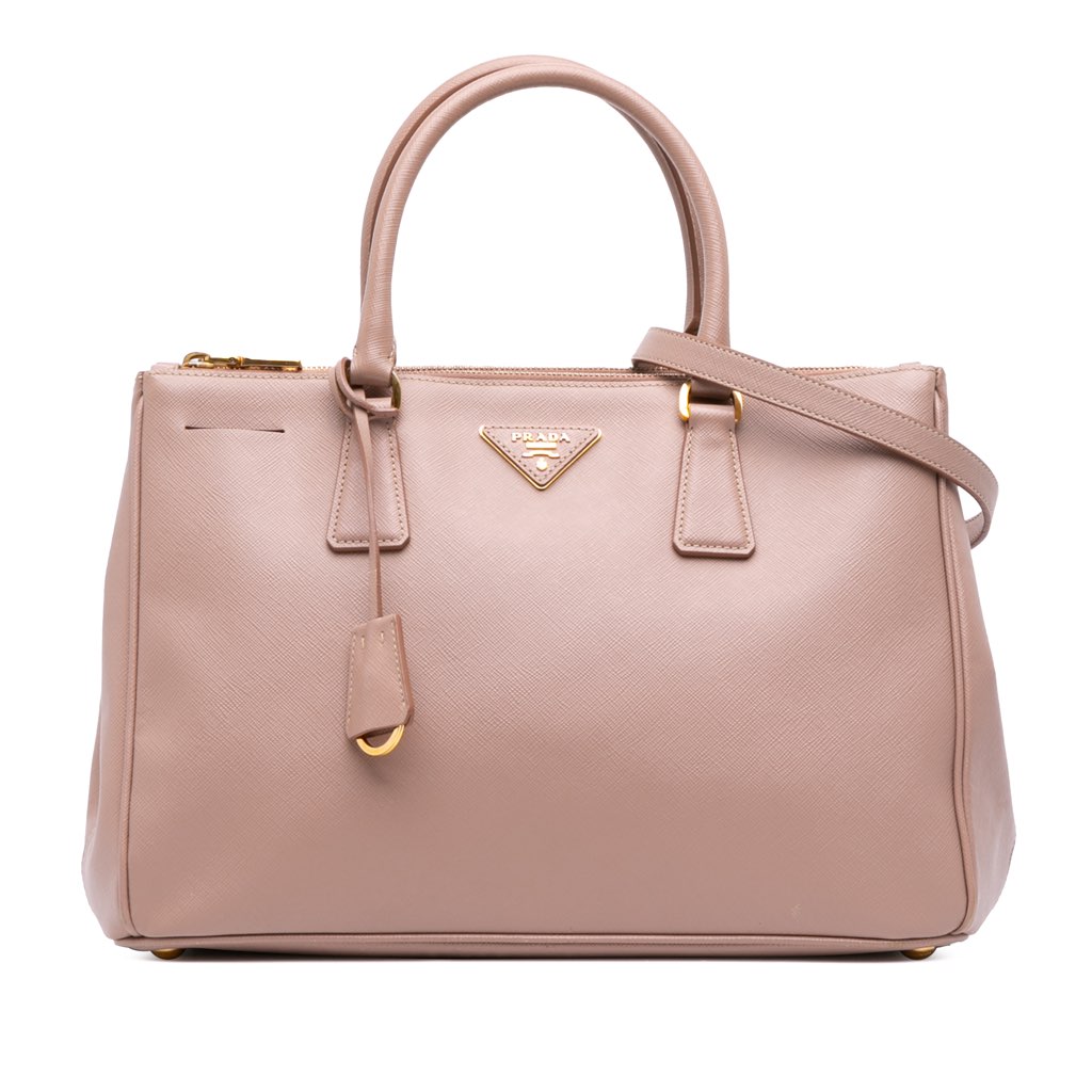 Prada Medium Saffiano Lux Galleria Double Zip Satchel