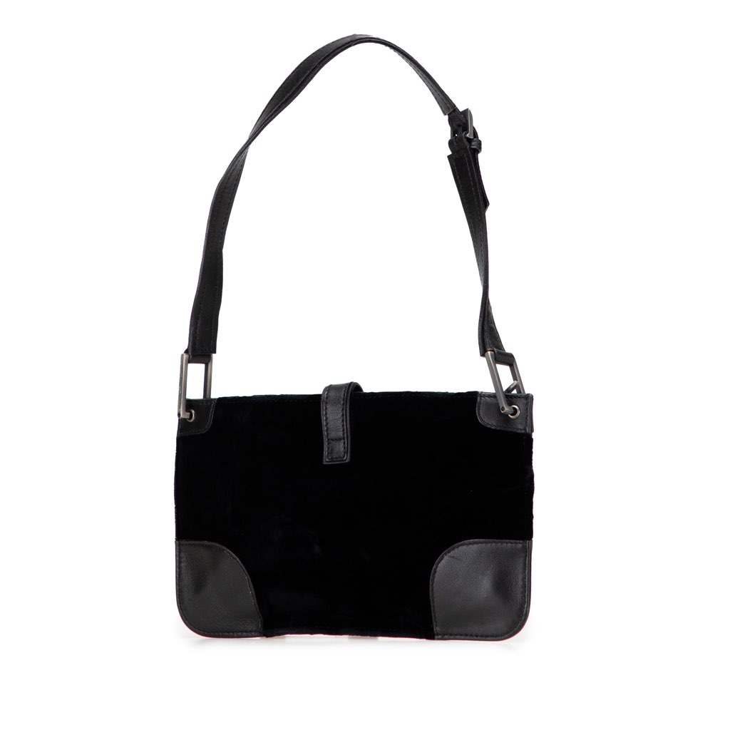 Yves Saint Laurent Velvet Shoulder Bag - Back view