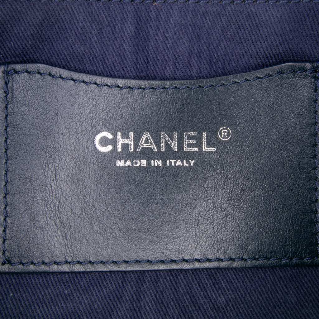 Chanel Large Embroidered Denim Camellia Flap - 5
