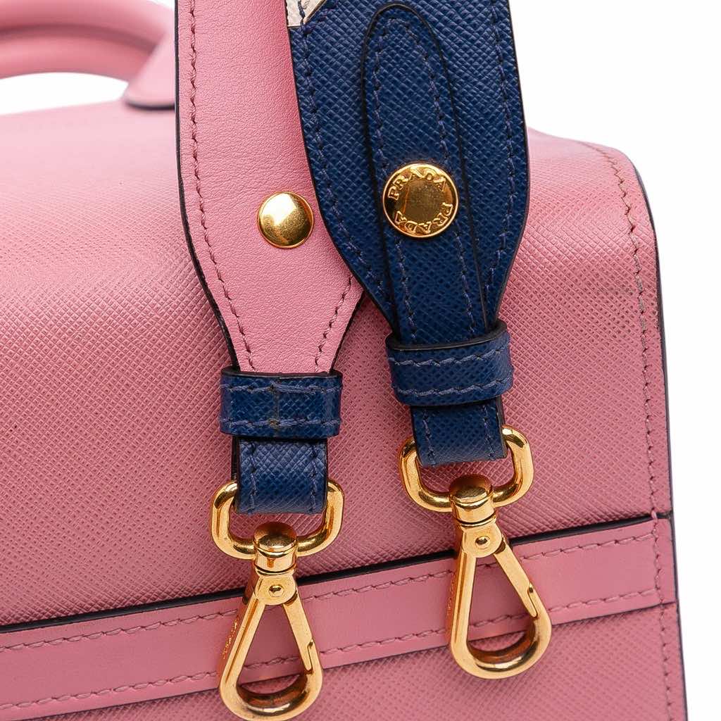 Prada City Calf Trimmed Saffiano Greche Paradigme Bag - Image 15