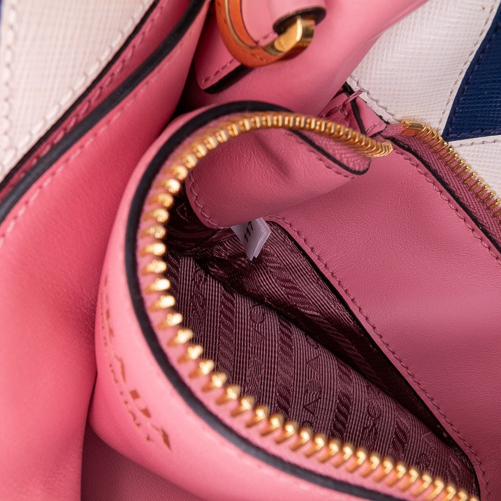 Prada City Calf Trimmed Saffiano Greche Paradigme Bag - Detail 1