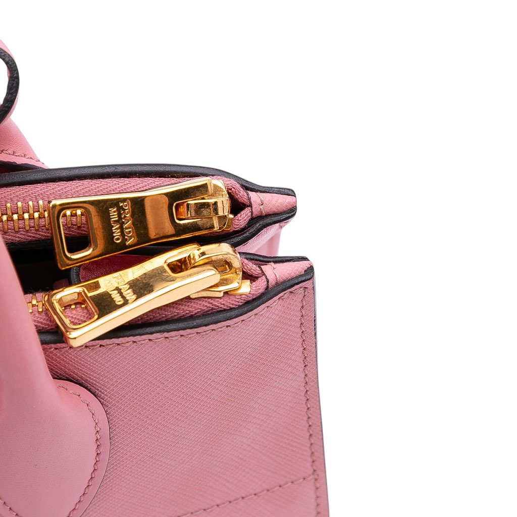 Prada City Calf Trimmed Saffiano Greche Paradigme Bag - Image 10